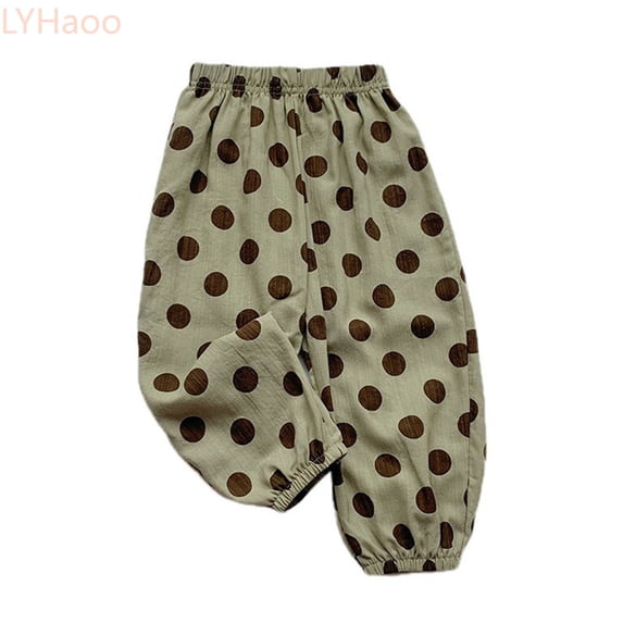 LYHaoo Toddler Boys Girls Elastico Pants Casual Summer Harem Pants Prints Trousers Girls Long Trousers(Green)
