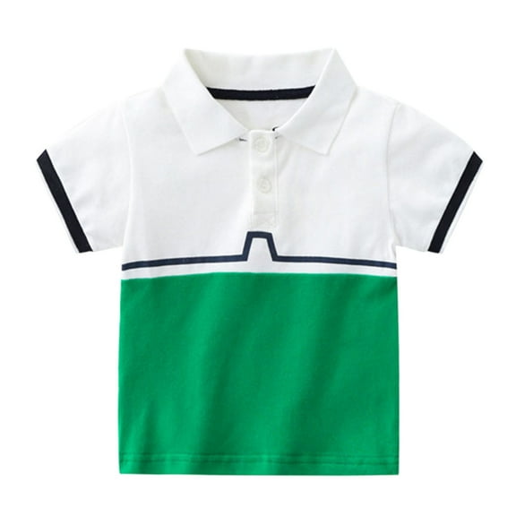 LYHaoo Toddler Boys Girls Short Sleeve Casual Solid Gentleman Tops Holiday Shirts T Shirt Summer Basic Sizes 6-7 Years Green