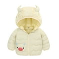 thumbnail image 1 of LYHaoo Toddler Boys Girls Winter Coat Cartoon Cow Hooded Jacket Thicken Windproof Warm Outwear Sizes 3-4 Years Yellow(Little Kid), 1 of 4