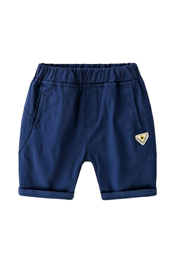 Toddler Boys' Loose Fit Casual Shorts Breathable 5 Point Play Pants For Everyday Outdoor Activities Summer Wear Sizes 3-4 Years Blue
