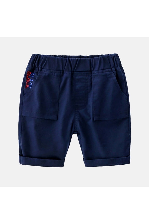 Toddler Boys' Loose Fit Casual Shorts Breathable 5 Point Play Pants For Everyday Outdoor Activities Trendy Kid Shorts Sizes 2-3 Years Blue