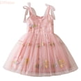 thumbnail image 1 of LYHaoo Toddler Children Girls Fly Sleeveless Embroidered Flowers Prints Dresses Dress Clothes,Girls A Line Dresses Sizes 12-24 Months Pink, 1 of 6