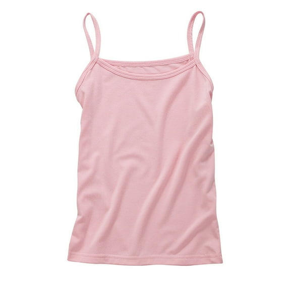 LYHaoo Toddler Girls Basic Camisole Cute Tank Tops Soft Cami Scoop Neck Sleeveless Undershirts Basic T Shirt Sizes 6-7 Years Red