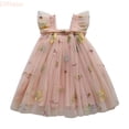 thumbnail image 1 of LYHaoo Toddler Girls Fly Sleeves Embroider Princess Dress Dance Party Floral Dresses Clothes,Little Girls Dresses Sizes 2-3 Years Pink, 1 of 5