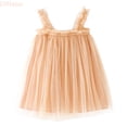 thumbnail image 1 of LYHaoo Toddler Girls Sleeveless Tulle Holiday Party Dress Dance Party Princess Dresses Clothes,Princess Casual Dresses Sizes 5-6 Years Brown, 1 of 6