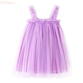 thumbnail image 1 of LYHaoo Toddler Girls Sleeveless Tulle Holiday Party Dress Dance Party Princess Dresses Clothes,Princess Casual Dresses Sizes 5-6 Years Purple, 1 of 6