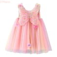 thumbnail image 1 of LYHaoo Toddler Girls Sleeveless With Wing Tie Dye Rainbow Holiday Party Festival Dress Dance Party Dresses Clothes，Cute Girls Dresses Sizes 3-4 Years Pink, 1 of 7
