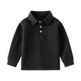 thumbnail image 1 of LYHaoo Toddler Kids Baby Boys Girls Long Sleeve Solid Shirt Tops Fall Kids Clothes Cute Tops Sizes 18-24 Months Black, 1 of 3