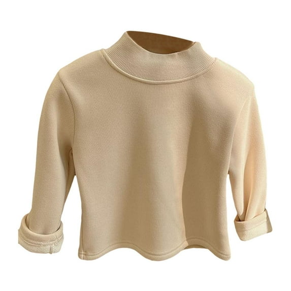 LYHaoo Toddler Kids Baby Girl Boy Crewneck Long Sleeve Solid Sweater For Sweater Autumn Winter Warm Pullover Tops Coat Stretch Casual Sizes 5-6 Years White