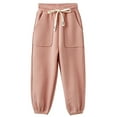 thumbnail image 1 of LYHaoo Toddler Kids Baby Girls Boys Pants Athletic Active Jogger Pants Sweatpants Thick Winter Warm Long Bottoms Trousers Loose Girls Pants Sizes 6-7 Years Pink, 1 of 5