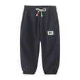 thumbnail image 1 of LYHaoo Toddler Kids Baby Girls Boys Solid Knitted Pants Athletic Active Jogger Pants Long Bottoms Trousers Girls Casual Loose Pants Sizes 18-24 Months Blue, 1 of 3