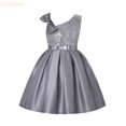 thumbnail image 1 of LYHaoo Toddler Kids Girls Prints Sleeveless Party Hoilday Frocks Court Style Bowknot Dress Princess Clothes,Vintage Girls Dress Sizes 4-5 Years Gray, 1 of 5