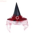 thumbnail image 1 of LYHaoo Toddler Kids Girls Witch Hat Lace Headdress Hat, Halloween Witch Hats for Halloween Costume Party Dress Up, 1 of 3