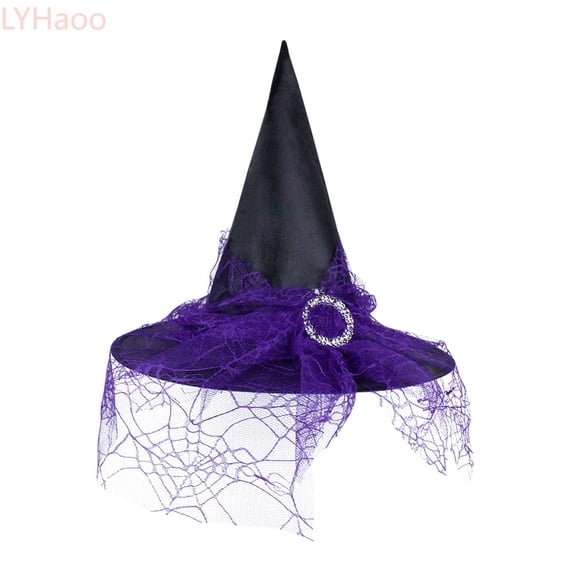 LYHaoo Toddler Kids Girls Witch Hat Lace Headdress Hat, Halloween Witch Hats for Halloween Costume Party Dress Up