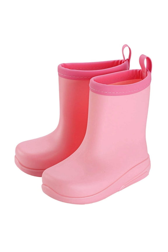Toddler Rain Boots for Boys Girls Waterproof Baby Kids Rain Boots With Easy-on Sizes 9 Pink(2.5-3 Years)