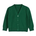 thumbnail image 1 of LYHaoo Unisex Boys Girls Cardigans Sweater V-Neck Long Sleeve School Uniforms Button Knit Tops 6-7 Years(Green), 1 of 3