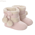 thumbnail image 1 of LYHaoo Winter Girls Boots Warm Lined Soft Sole Non Toddler Shoes For Baby Children Outdoor Play Sizes 6 Toddler Pink(12-15 Months), 1 of 6