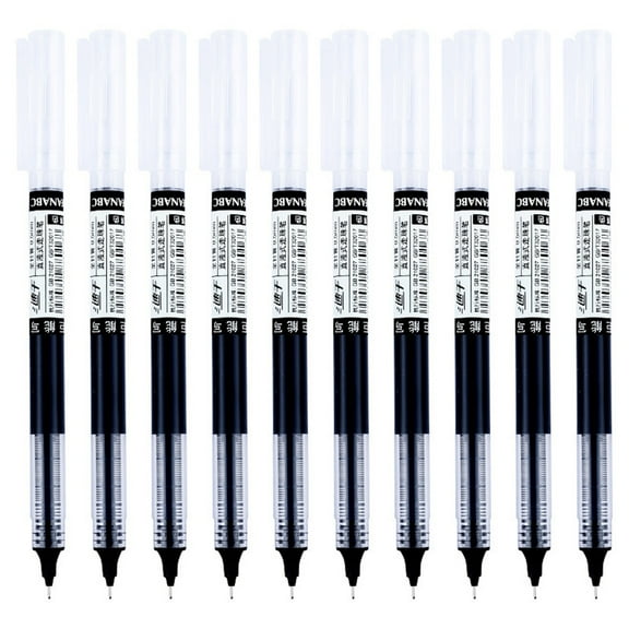 LYINGF 0.5mm Classic Needle Tube Pen, Quick Drying Ballpoint Pen with Stylus Tip, Black Ink 10 Pieces, for Writing Drawing and Straight Liquid Test, Smooth and Precise Writing