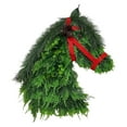 thumbnail image 1 of LYINGF 1:1 Scale Realistic Horse Head Wreath for Holiday Display - Lifelike Equestrian Themed Ornament for Courtyard and Window Decor, Unique Christmas Decoration for Equestrian Enthusiasts, 1 of 2