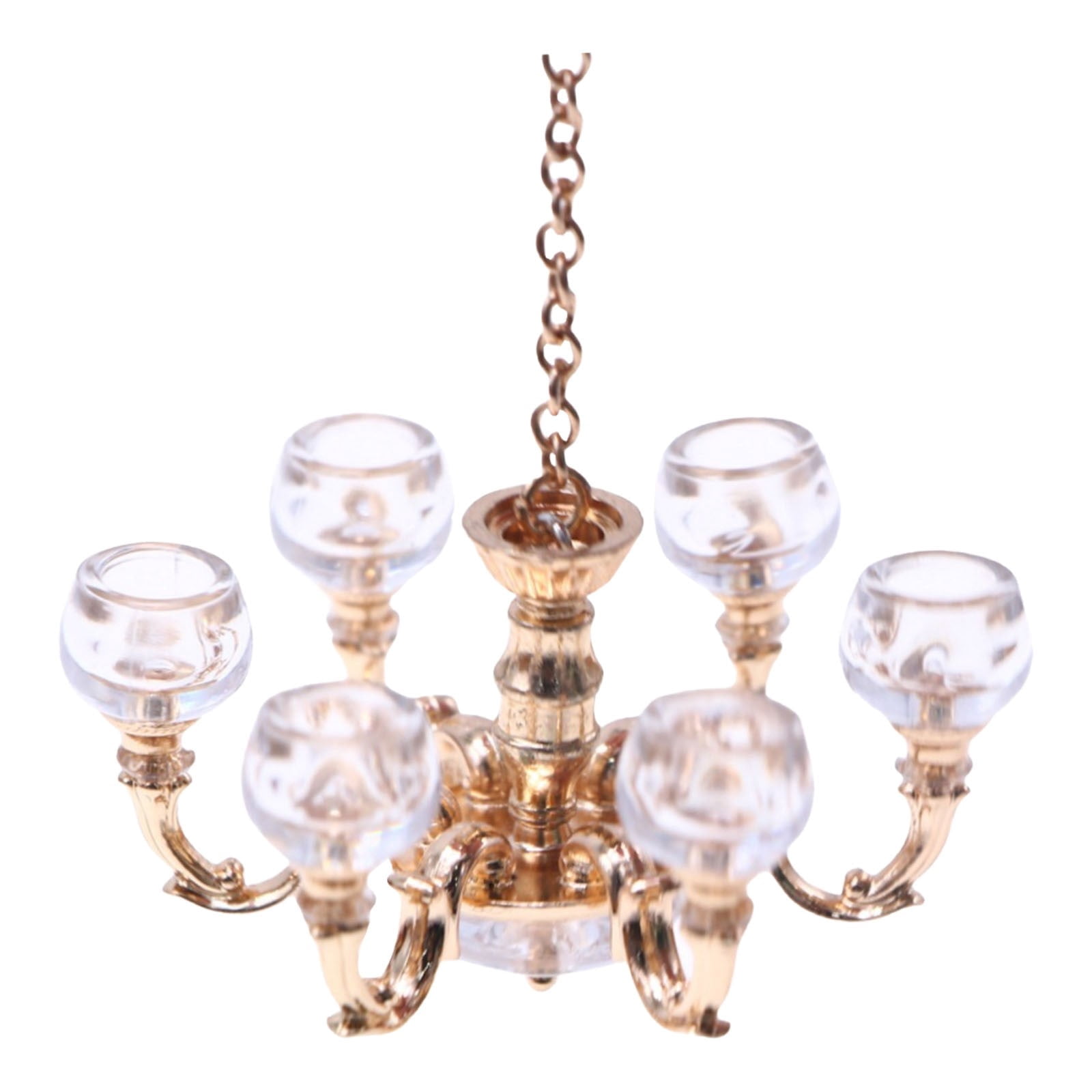 LYINGF 1/12 Miniature Dollhouse Chandelier Lighting - Hanging Ceiling ...