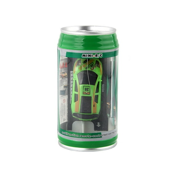 LYINGF 1 Set Remote Control Car with Roadblocks Mini Can Remote Control Car Coke Cans Design Creative Simulation Racing Car Toy for Boys Kids Birthday Gift