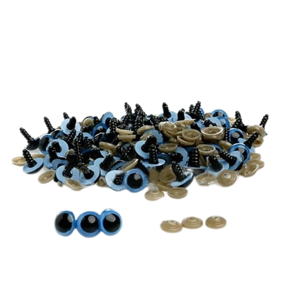 LYINGF 100-Piece Plastic DIY Craft Kit - 20mm Eyes/Nose Accessories for Dolls & Plush Toys Making, Puppet-Making Supplies with Fabric Fasteners 