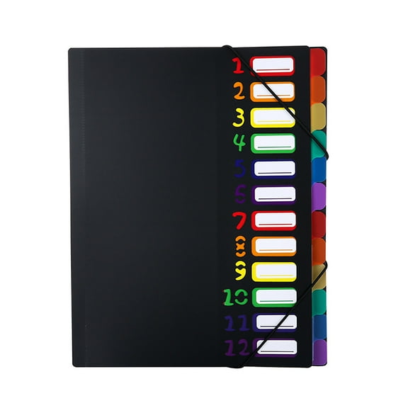 LYINGF 12 Pockets Expanding File Folder with Labels, Letter A4 Size File Organizer for Paper Documents, Monthly Bill and Receipt Organizer for Home Office School Use, Document Folder
