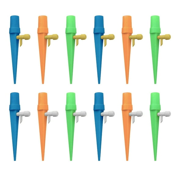 LYINGF 12PCS Automatic Plant Watering Spikes with Control Tap,Watering Spikes Vacation Automatic Drip Irrigation Watering Devices with Control Valve Switch for Garden Home Flower Drip Waterer Tool