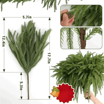 LYINGF 18-Inch Artificial Christmas Greenery Stems with Realistic Branch Design - Cedar and Pine Picks for Vase Arrangements, DIY Garland, Wreath Making, and Indoor/Outdoor Holiday Decor