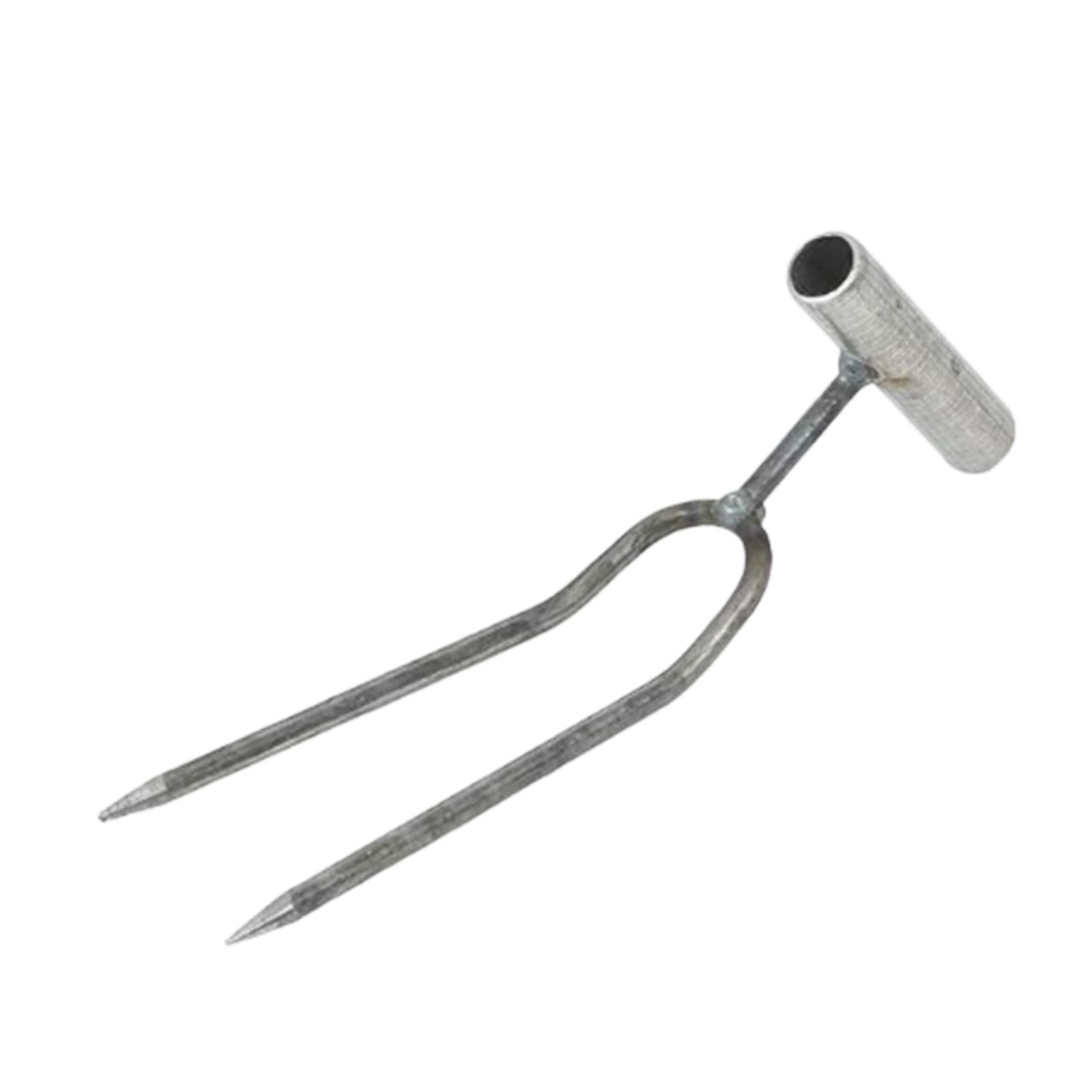 LYINGF 2 Tine Metal Prong Soil Loosening Fork Gardening Tool for Digging Weeding Aerating Soil In Vegetable Gardens,Heavy Duty Gardening Hand Tools for Digging, Loosening Soil, Weeding, Cultivating