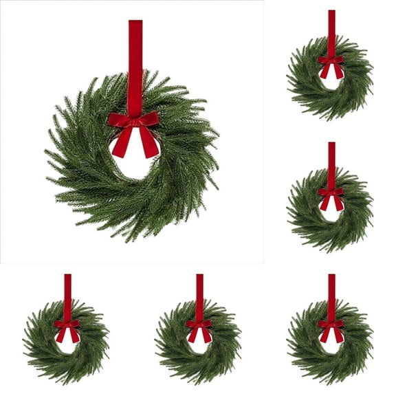 LYINGF 27cm Christmas Wreath Door Hanger for Indoor Decor - Festive Greenery Arrangement with Berry Accents, Traditional Holiday Welcome Sign for Entryways