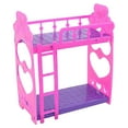 thumbnail image 1 of ​​LYINGF 3.5-Inch Dollhouse Bunk Bed Set - Purple Plastic Double Bed Frame with Mattress, Modular Doll Bedroom Furniture for Standard 7-8" Dolls​​, 1 of 9