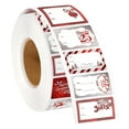 thumbnail image 1 of LYINGF 300-Piece Christmas Gift Tag Stickers, Red and Silver Foil Labels for Holiday Wrapping, Adhesive Festive Decor Tags for Present Packaging and Christmas Craft Projects, 1 of 9