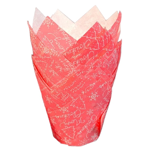 LYINGF 50-Pack Standard Size Paper Cup Liners, Heat and Oil Resistant Baking Cups for Muffins and Cupcakes, Ideal for Birthday and Christmas Parties, Disposable Greaseproof Packaging
