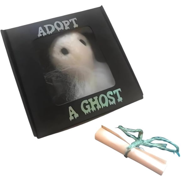 LYINGF Adopt A Ghostes Wool Felt Craft Kit - White Felt Ghost Figures with Tiny Scroll Set for Halloween Decor, Spooky Doll Gift for Ghost Story Lovers and Family Fun