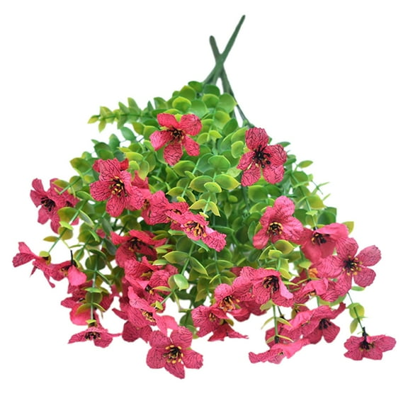 LYINGF Artificial Outdoor Spring Summer Decoration Flowers, Realistic Fake Silk Colorful Morning Glory, UV Resistant Faux Plants for Front Door Porch Patio Planter Yard and Garden