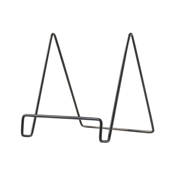 LYINGF Black Metal Plate Stands for Display, Metal Square Wire Plate Holder Display Stand, Picture Frame Stand Holder Easel for Book, Decorative Plate, Plaque, Photo, Platter