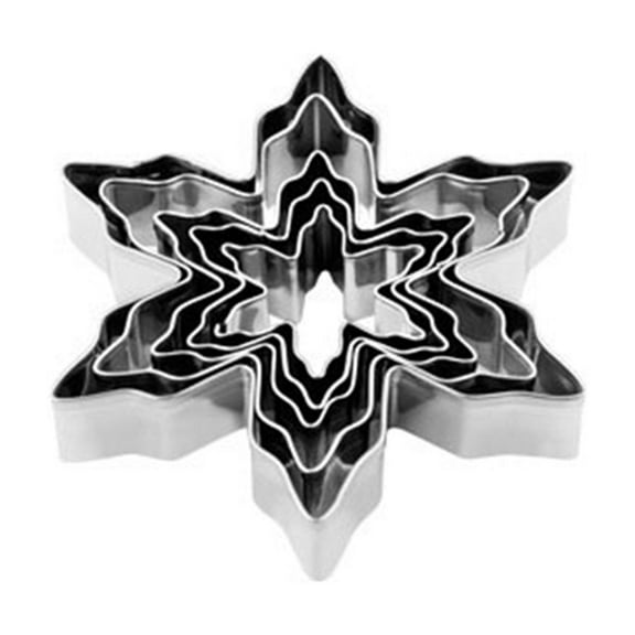 LYINGF Christmas Stainless Steel Cookie Cutters, 5-Piece Set of Different Sizes for Baking Cookies, Cakes, and Pastries, Durable Baking Tools for Holiday Treats, Easy to Clean and Store