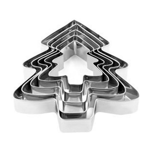 LYINGF Christmas Stainless Steel Cookie Cutters, 5-Piece Set of Different Sizes for Baking Cookies, Cakes, and Pastries, Durable Baking Tools for Holiday Treats, Easy to Clean and Store