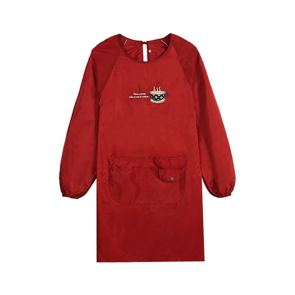 LYINGF Cotton Long Sleeve Apron, Striped Smock Design with Pockets, for Baking, Cooking, Cleaning, Gardening, Painting, Art, Craft, and Household Chores, Cute and Practical Protective Wear