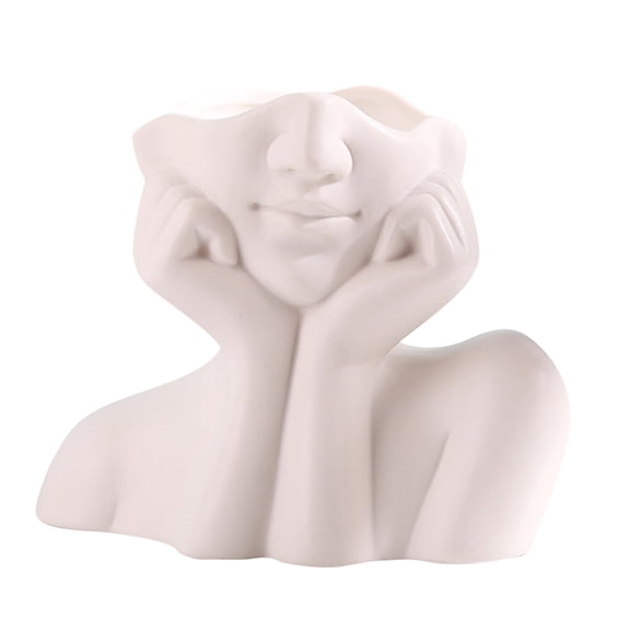 LYINGF Creative Body Design Modeling Flower Vases Ceramic Porcelain Vase for Home Decoration Mother's Day Valentine for Flowers Living Room Coffee Table Mantle Shelf Decor Accents