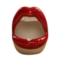 thumbnail image 1 of LYINGF Creative Ceramic Cigarette Ashtrays with Lips Style, Fashion Home Decorations, Ceramic Lips Ashtray Gift for Living Room, Office, Desk and Home Decor, 1 of 2