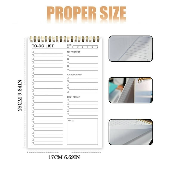 LYINGF Daily To Do List Notepad and Checklist Notebook, Work Organizer and Planning Pad Designed for Task Management, Goal Achievement, and Improving Daily Productivity in Work and Personal Life