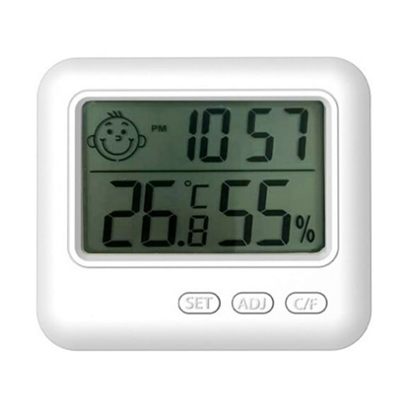 LYINGF Digital Hygrometer, Indoor Humidity, Temperature, Time, with LCD, Indoor Thermometer, Humidity Meter, Room Thermometer, with Temperature, Humidity Monitor, Mini Hygrometer