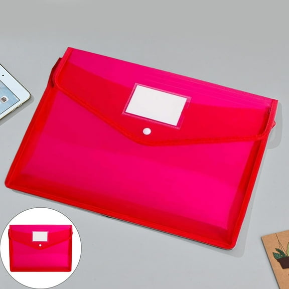 LYINGF Documents Holder and Envelope Folder, Transparent Plastic Certificate File Storage Bag with Button, A4 Size Waterproof Document Organizer for Legal Papers, Certificates, Important Documents