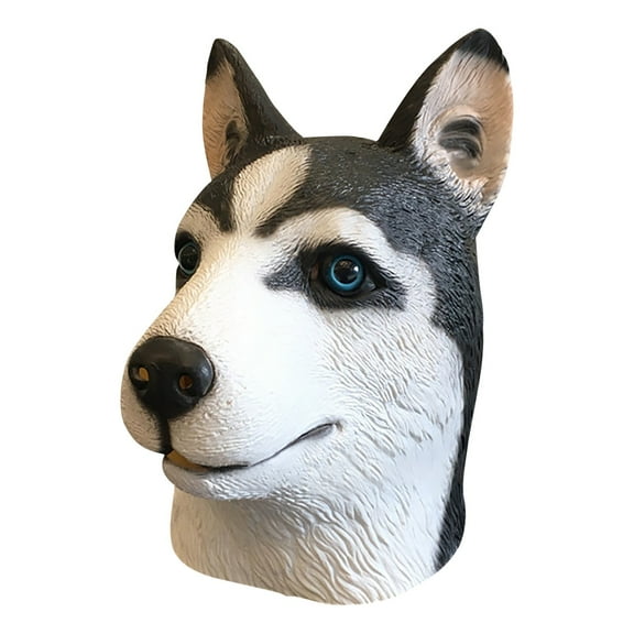 LYINGF Dog Head Latex Full Head Realistic Mask, Fancy Dress for Halloween Carnival, Halloween Costume Prop, Latex Animal Headgear for Stage Performance Cosplay, Full Face Cover Funny Mask