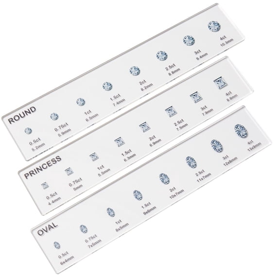LYINGF Engagement Ring Sizer and Size Comparison Tool Kit, Includes Round and Oval Shape Guides with Cubic Zirconia, for Determining and Comparing Ring Finger Sizes Accurately