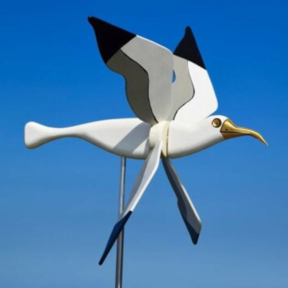 LYINGF Garden Decoration,Tropical Bird Design,Resistant Outdoor Decor, Durable & Lightweight for Patios, Yards, and Gardens,Seagulls Windmill Garden Stake Flying Bird Spinner