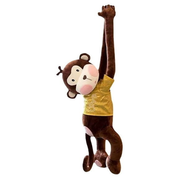 LYINGF Hanging Monkey Plush Curtain Decor - Bendable Tail Doll with Anti-Collision Design, Interactive Bedroom Theme Toy for Kids’ Role Play