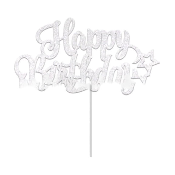 LYINGF Happy Birthday Cake Topper Card, Versatile Cake Decoration with Letters Suitable for Celebrations of All Ages, Edible Greeting Card for Festive Birthday Cakes and Desserts